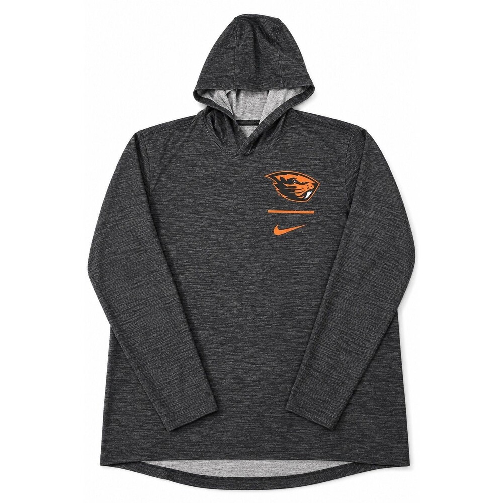 Mens Nike DriFit Oregon State Beavers Lightweight Pullover Hoodie Large Gray